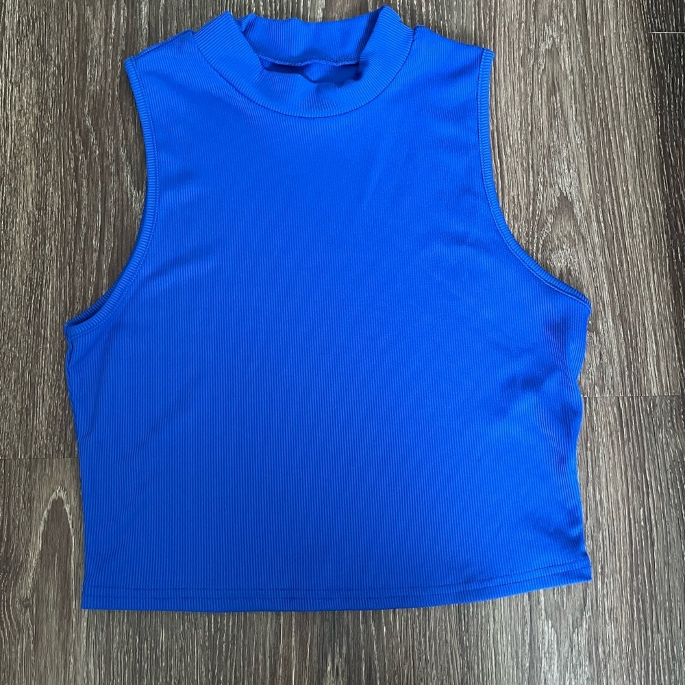 Blue and Red Sleeveless Summer Top